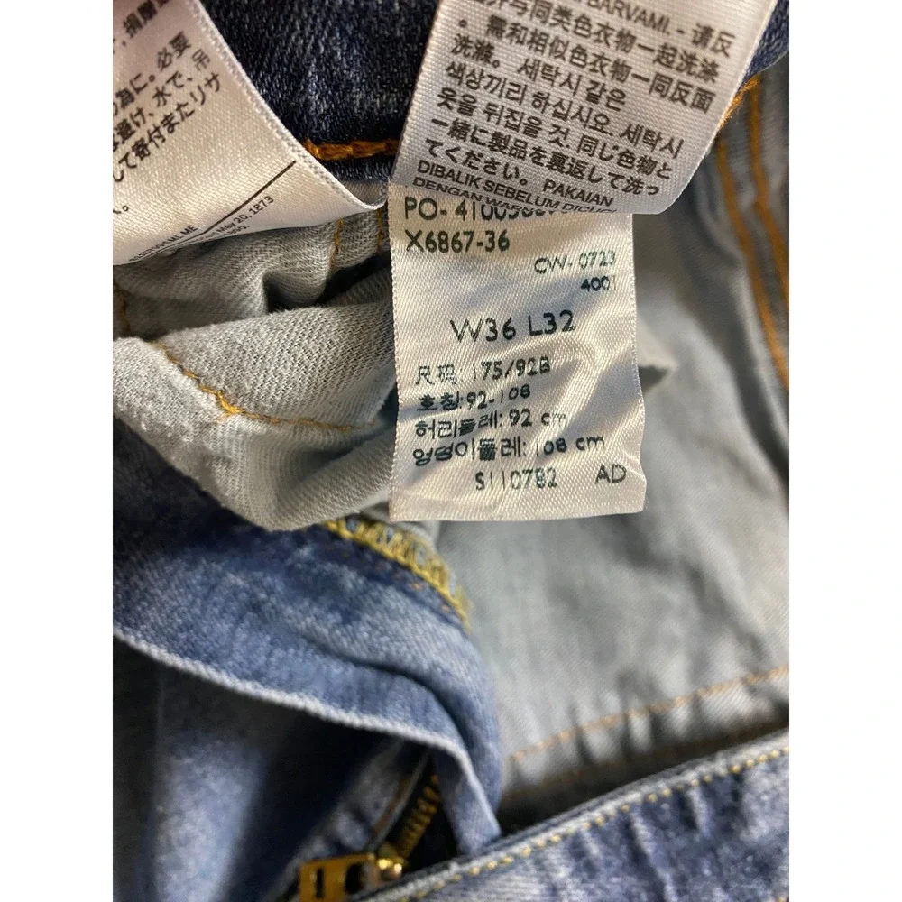 Levis Waterless Mens Blue Jeans W36 L32 Straight Leg‎ Denim Pants